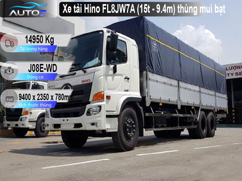 Xe tải Hino FL8JW7A (15t - 9.4m) thùng mui bạt